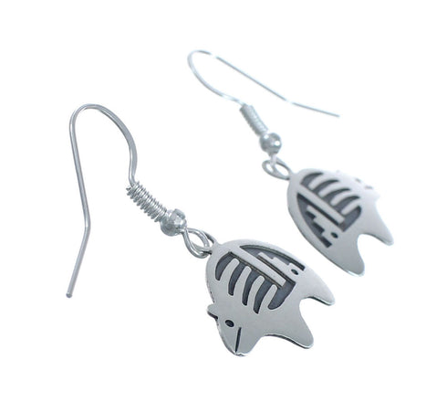 Bear Sterling Silver Navajo Hook Dangle Earrings X10071